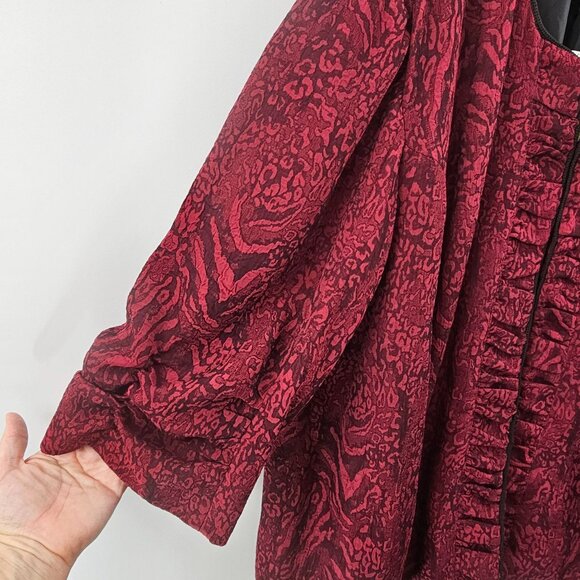 Vintage Lavender & Honey Dressy Jacket 3X Dark Red Textured Y2K Whimsigoth NEW - Picture 6 of 14